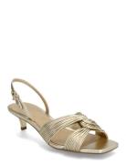 Alessia Kitten Sandal Gold Michael Kors