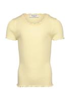 Rkbalta Ss Regular Lace T-Shirt Yellow Rosemunde Kids