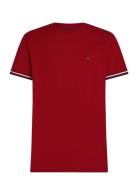 Global Stripe Cuff Tee Red Tommy Hilfiger