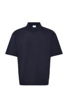 Relaxed Fit Cotton Piqué Polo Navy Mango