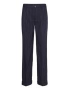 Pleated Wool-Blend Crepe Pant Navy Lauren Ralph Lauren