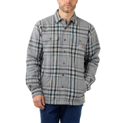 Carhartt Men's Flannel Sherpa Lined Shirt Jacket Asphalt