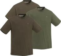 Pinewood Men's 3-Pack T-Shirt Green/H Brown/Khaki