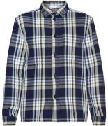 Knowledge Cotton Apparel Checked Overshirt Blue Check