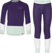 Urberg Juniors' Tree Base Layer Set Grape/cloudy Dancer/celadon