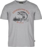 Pinewood Men's Fishing T-Shirt Light Grey Melange Pike