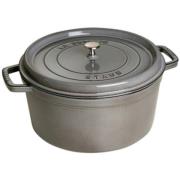 Staub Rund Gryta 34 cm 12,6 liter Grafitgrå