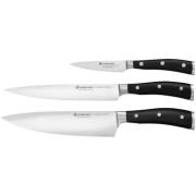 Wüsthof Classic Ikon Knivset 3 delar Svart