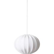Watt & Veke taklampa, oval boll, bomull, vit, 40 cm
