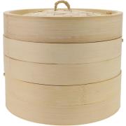 Essentials Ångkokare bambu 20 cm, 2 lager med lock