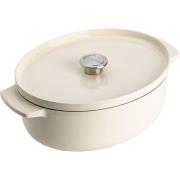 KitchenAid Gjutjärnsgryta oval 30 cm/5,6 liter, almond cream