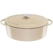 Tefal LOV oval gjutjärnsgryta 7,2 liter/34 cm, beige