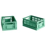 HAY Colour Crate förvaringslåda mini 2 st, dark mint