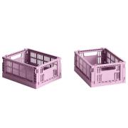 HAY Colour Crate förvaringslåda mini 2 st, dusty rose