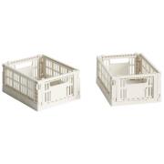 HAY Colour Crate förvaringslåda mini 2 st, off white