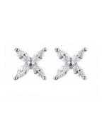 Everneed Cassie - small crystal studs silver (U)