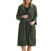 Damella Jaquard Fleece Hoodie Robe Oliv polyester Medium Dam