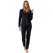 Schiesser Contemporary Nightwear Interlock Pyjama Svart 38 Dam