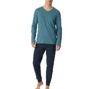 Schiesser Casual Essentials Long Sleeve Pyjamas Marin/Blå bomull 50 He...