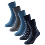 Schiesser Strumpor 5P Men Blue Bird Socks Blå Mönstrad Strl 39/42 Herr