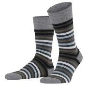 Falke Strumpor Stripe Socks Svart/Grå Strl 47/50 Herr