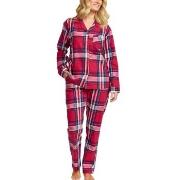 Damella Cotton Flannel Pyjamas Röd Mönstrad bomull Small Dam