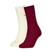 Tommy Hilfiger Strumpor 2P Women Dot Sock Vit/Röd Strl 39/42 Dam