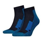 Puma Strumpor 2P BWT Cushioned Quarter Sock Blå Strl 39/42