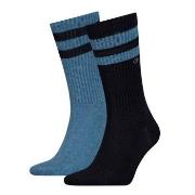 Calvin Klein Strumpor 2P Stripe Socks Svart/Blå Strl 39/42 Herr