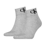 Calvin Klein Strumpor 2P Monogram Quarter Socks Grå Strl 39/42 Herr