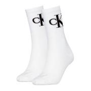 Calvin Klein Strumpor 2P Women Monogram Crew Socks Vit Strl 39/42 Dam