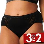 Sloggi Trosor 2P Chic Midi Briefs Svart bomull 42 Dam