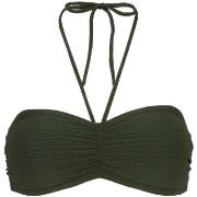 Damella Olivia Textured Padded Bikini Bra Mörkgrön nylon 38 Dam