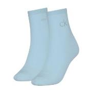 Calvin Klein Strumpor 2P Shiny Logo Short Socks Ljusblå Strl 39/42 Dam