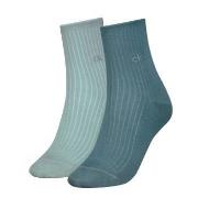 Calvin Klein Strumpor 2P Short Sock Roll Top Turkos/Blå Strl 39/42 Dam
