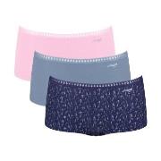Sloggi Trosor 3P GO Crush Hipster Shorts Rosa/Blå bomull Small Dam