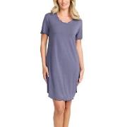 Damella Bamboo Plain Short Sleeve Nightdress Blå Bambu Small Dam
