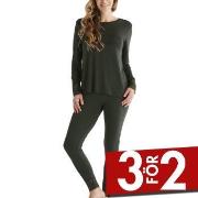 Damella Viscose Plain Pyjamas Set Oliv viskos Small Dam