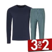 Jockey Night And Day Long Pyjama Blå/Rand Medium Herr