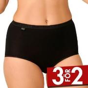 Sloggi Trosor 3P Basic Maxi Svart bomull 38 Dam