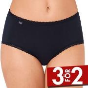 Sloggi Trosor 24 7 Cotton Lace Midi Svart bomull 38 Dam