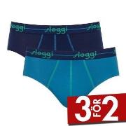 Sloggi Kalsonger 2P For Men Start Midi Blå bomull Medium Herr