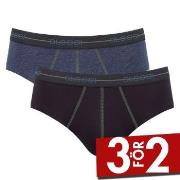 Sloggi Kalsonger 2P For Men Start Midi Svart/Blå bomull Small Herr