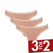 Sloggi Trosor 3P GO Crush String Ljusbrun bomull Small Dam