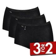 Sloggi Trosor 3P Pearl Maxi Svart bomull 38 Dam