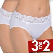 Sloggi Trosor 2P Romance Midi Vit 38 Dam