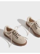 NLY Shoes Furry Track Sneaker Låga sneakers Beige