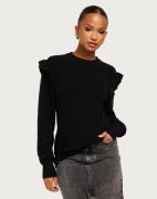 Object Collectors Item - Svart - Objmalena L/S Ruffle Pullover Noos