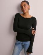 Vero Moda - Svart - Vmlavona Ls Boat Neck Knit Top Vma