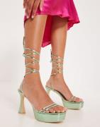 Nelly - Grön - Lace Up Platform Heel